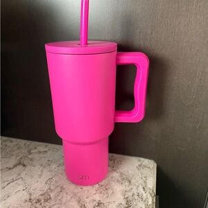 Simply Modern Pink Tumbler with Handle